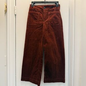 THE COLETTE CROPPED WIDE-LEG CORDUROY PANTS BY MAEVE